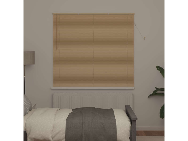 Store vénitien, store de fenêtre marron clair avec motif 150 x 140 cm 25 mm pvc cf47932 - Conforama C