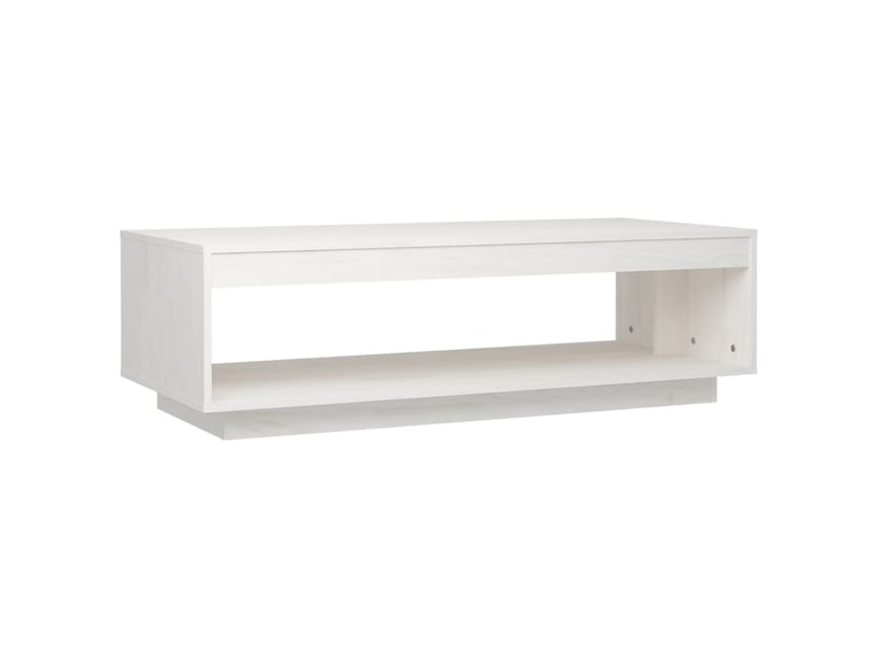  Table basse rectangulaire | table de salon blanc 110x50x33,5 cm bois de pin massif  - Conforama A