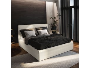 Lit coffre 160x200 cm <strong>MASSENO</strong>  <strong></strong> coloris beige