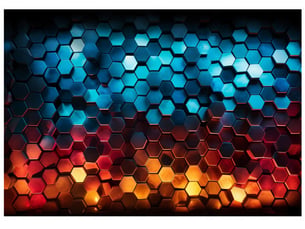 Papier peint panoramique intissé garçon hexagones bleu - 400x280 cm - papier peint enfant