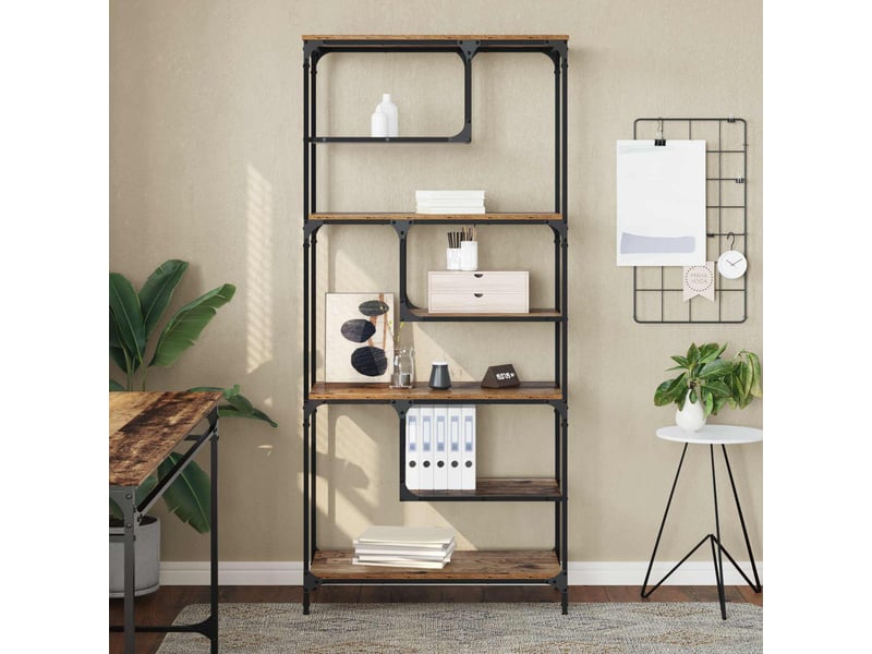  Bibliothèque 6 niveaux, armoire à livres 81 x 36 x 176 cm bois d'ingénierie shl2075  - Conforama D
