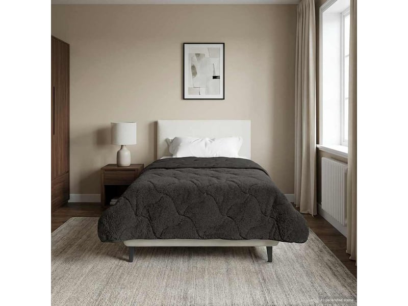  Couette - duvet d'été 155 x 220 cm été anthracite respirant  - Conforama D
