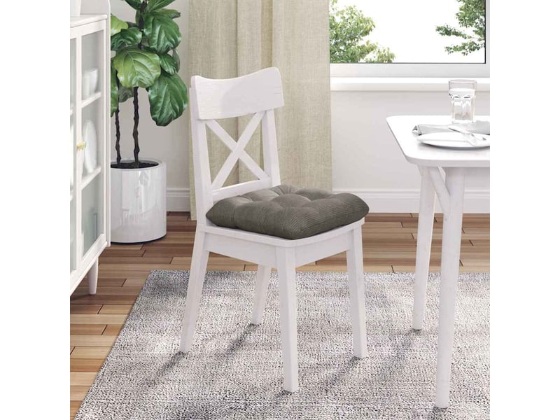 Lot de 4 coussins de siège, coussins décoratifs tissu en velours côtelé gris clair cf59985 - Conforama D