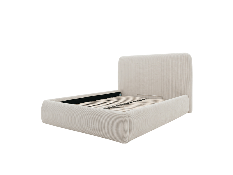  Lit coffre éra beige - 180x200cm - velours côtelé Éra - Conforama A