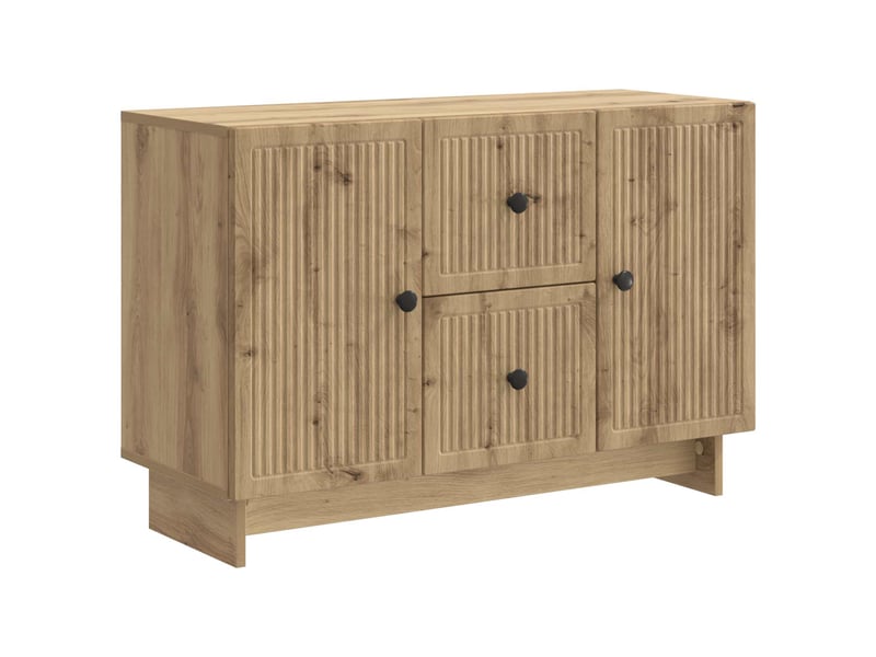  Buffet - bahut - meuble de rangement chêne artisanal 89 x 34,5 x 60 cm bois d'ingénierie  - Conforama A