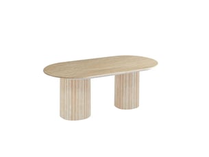 Table basse ovale céramique travertin brillant 120x60 cm – keysha