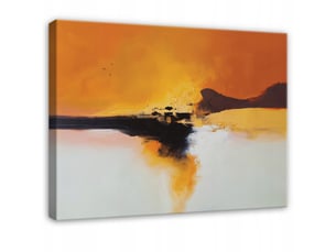 Tableau décoration murale impression sur toile abstrait grenier orange - 60x40 cm - tableau décoration murale chambre et salon