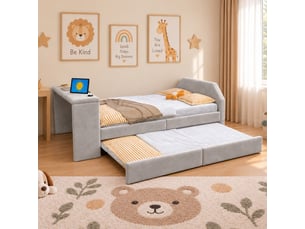 Lit simple 90x200 cm <strong>MODERNLUXE</strong> <strong></strong> coloris gris
