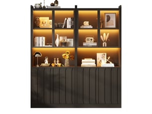 Vitrine coloris noir 10 étagère(s) <strong></strong> <strong>Fay Lum</strong> - 160 cmx200 cm