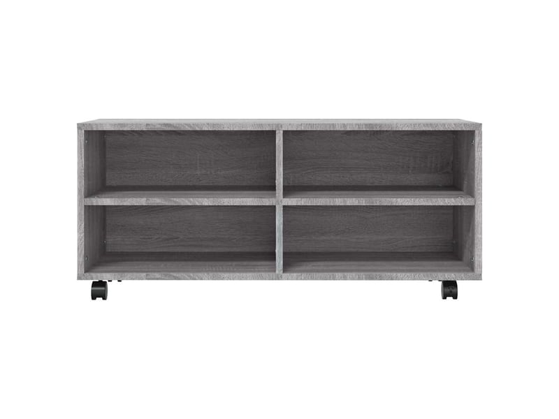  Meuble tv - banc tv - meuble de rangement sur roulettes sonoma gris 90x35x35 cm bois ingénierie  - Conforama D