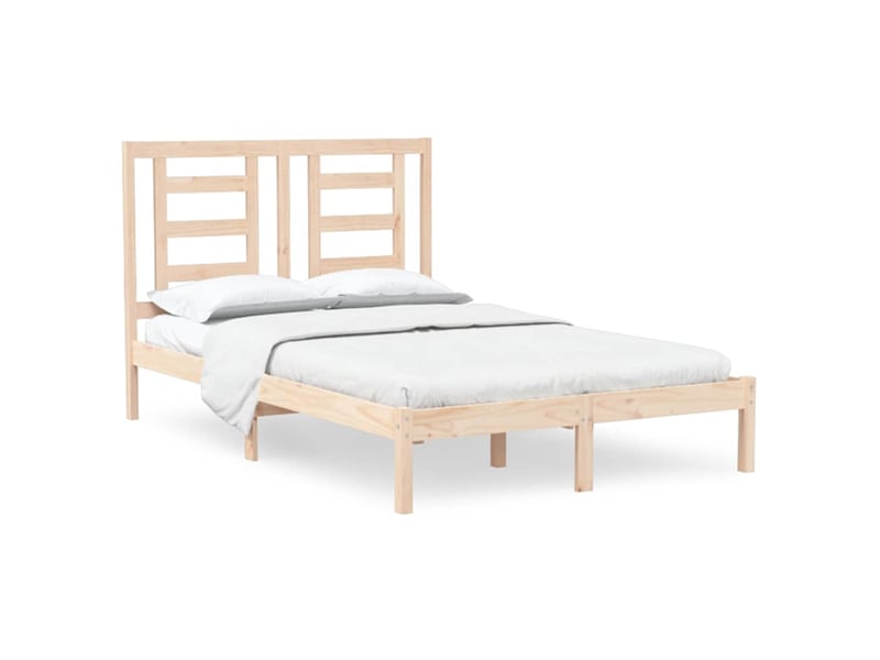  Lit double- lit adulte -  cadre de lit sans matelas 120x190 cm bois massif  - Conforama A