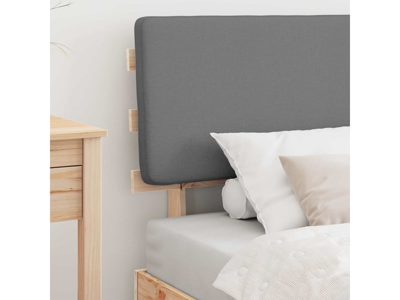  Lit simple- lit adulte -  cadre de lit avec tête de lit rembourrée gris clair 80 x 200 cm  - Conforama B