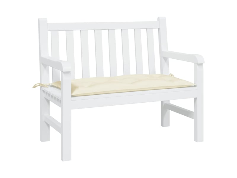  Coussin de banc de jardin, coussin d'assise blanc crème 110x50x7 cm tissu oxford cf52663  - Conforama C
