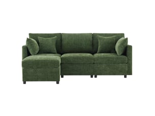 Canapé d'angle réversible convertible ULEVR  4 places Tissu vert