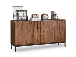 Buffet 2 porte(s) 3 tiroir(s) LPOSPI - 150 cm coloris bois foncé