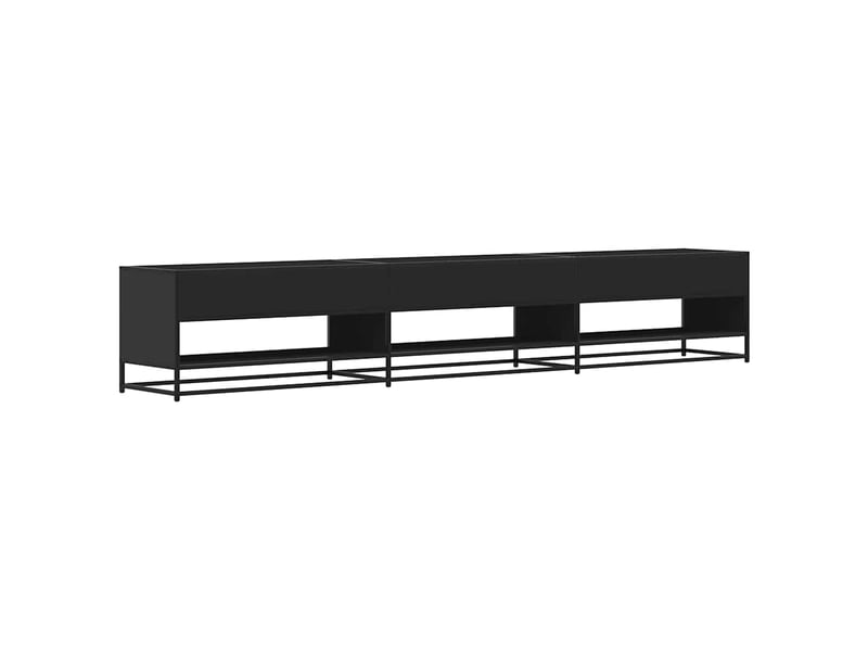  Meuble tv - banc tv - meuble de rangement noir 270x40x46 cm bois d'ingénierie  - Conforama E
