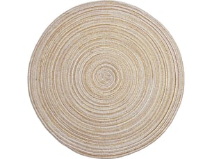 Sets de table ronds lot de 6 tapis de table lavables résistants à la chaleur (beige)