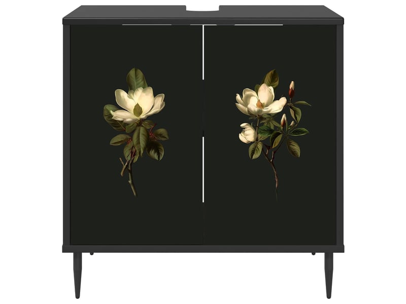  Armoire de salle de bain, meuble de rangement bremen chêne noir 60x40x61 cm  - Conforama E