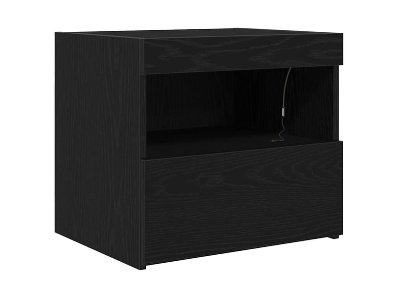  Table de chevet - cabinet de chevet - table de nuit 2 pièces chêne noir 50 x 40 x 45 cm  - Conforama E