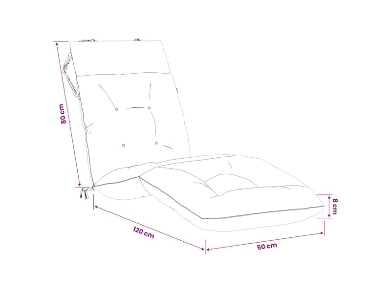 Coussin de transat, coussin pour bain de soleil vianen 100 % polyester sable 200 x 50 x 8 cm cf56338 - Conforama E