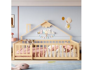 Lit simple 140x190 cm HAVRYA coloris naturel