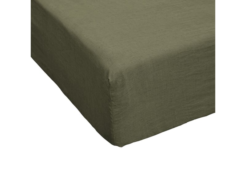  Drap housse 90x190+30 cm lin rosalie thym PD24893 - Conforama A