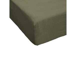 Drap housse 90x190+30 cm lin rosalie thym