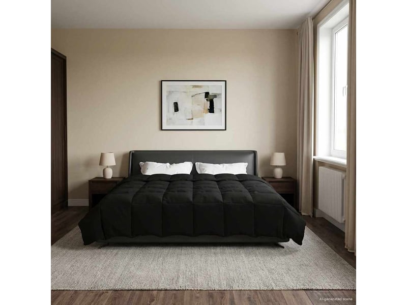 Duvet - couette complet toute l'année 200 x 240 cm 4 saisons noir - Conforama D