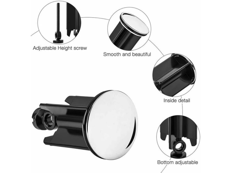 Bouchons d'évier, 2 pièces, universels, de qualité supérieure, pour lavabos, bidets et salle de bain (40 mm) - Conforama D