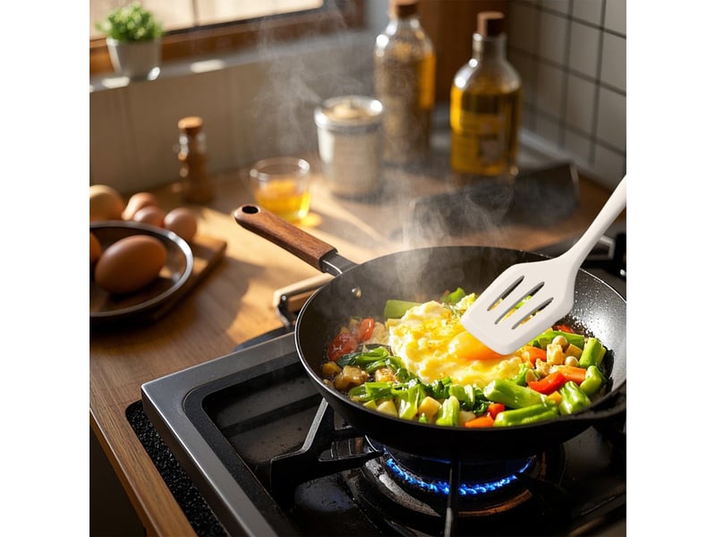  Set d'ustensiles de cuisine 43 pièces en silicone avec rangement beige chicfurn  - Conforama E
