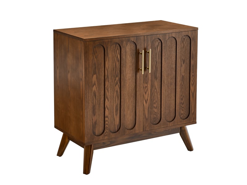  Buffet bas,80,01x40,01x80,01 cm,2 portes,mdf,coloris noyer  - Conforama D