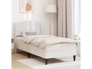 Lit adulte, lit simple, cadre de lit avec tête de lit blanc 90x200cm simili cuir cf2248