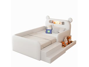 Lit avec rangement 90x200 cm <strong>HAUSS SPOLE</strong>  <strong></strong> coloris blanc