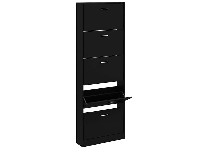  Meuble à chaussure, armoire à chaussures noir 59x17x169 cm bois d'ingénierie  - Conforama C