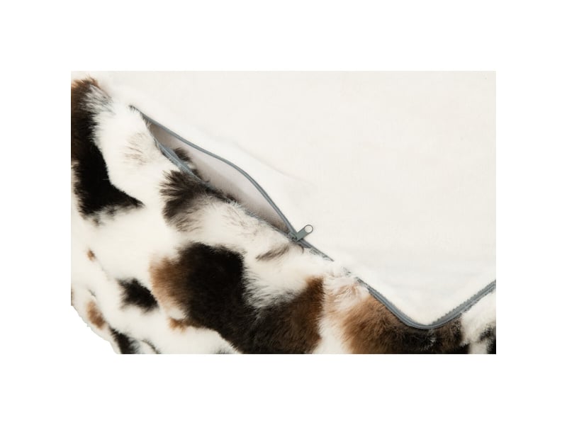  Pouf carré vache ulf 70cm blanc &amp; marron  - Conforama D