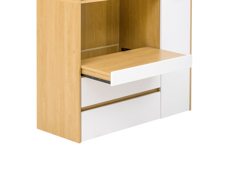  Buffet de cuisine haut 200 cm, largeur 100 cm, meuble de rangement avec tiroirs profonds et étagères modulables pour cuisine ou salon moderne  - Conforama W