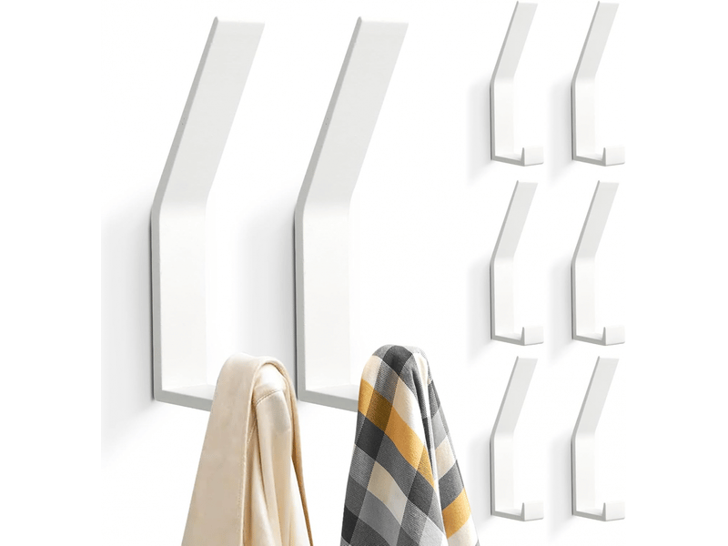  Lot de 8 crochets muraux modernes pour vestes, manteaux, vêtements, foulards, sacs à main et plus encore (blanc FC-LJY-00666JY - Conforama A
