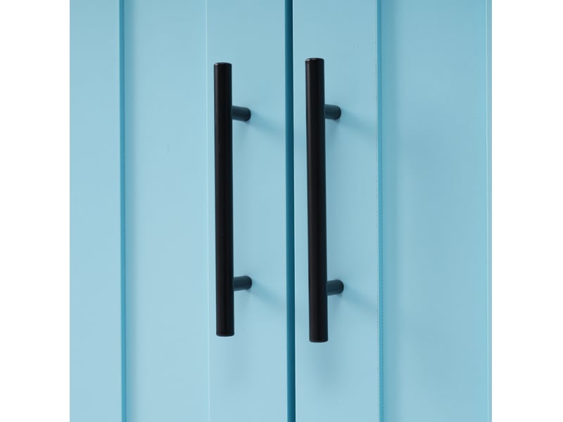  Desserte 129x46x91,5 cm avec plateau rabattable, mdf, bleu  - Conforama E