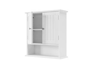 Armoire de salle de bain murale 54,6x19,8x59,9 cm, 2 portes, rangement ajustable, armoire de rangement, mdf blanc