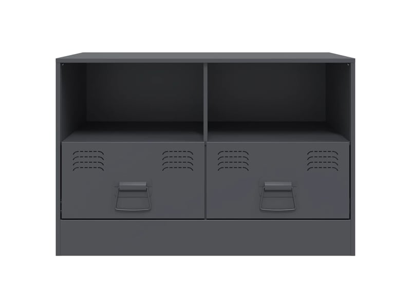  Lot de 2 meuble tv bas salon anthracite 67x39x44 cm acier shl5023  - Conforama E