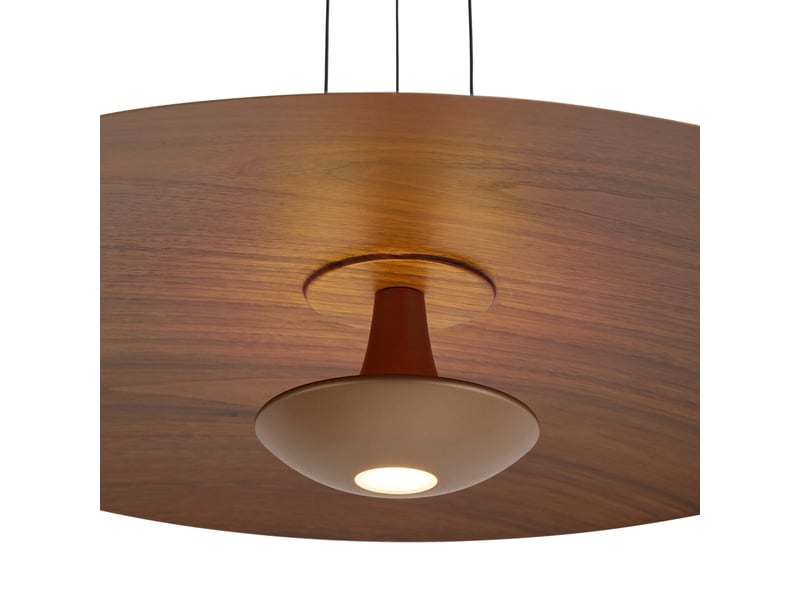 Suspension moderne bronze avec bois de noyer et led dimmable - smith  - Conforama B