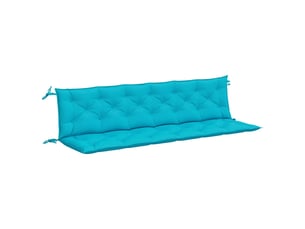 Lot de 2 coussins de banc de jardin, coussins d'assise turquoise 200x50x7 cm tissu cf58703