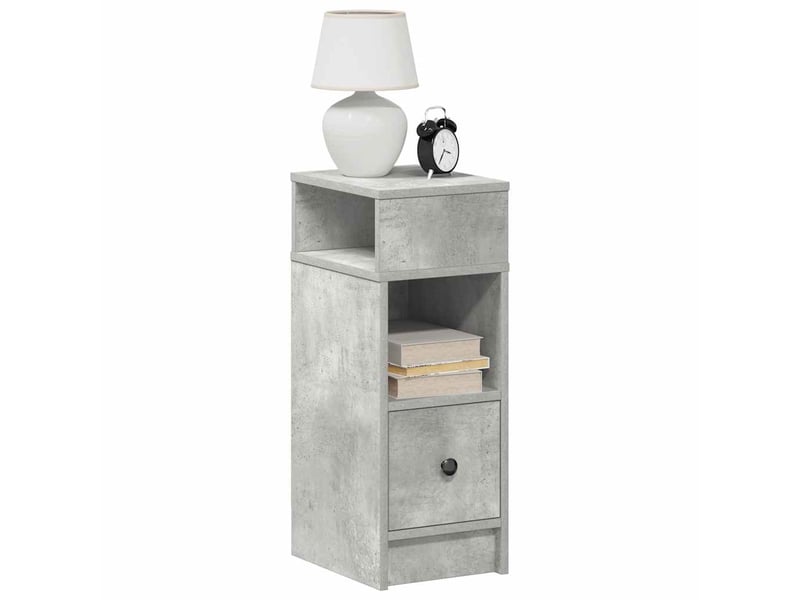 Table de chevet avec tiroir gris béton 25x31x66 cm  - Conforama B