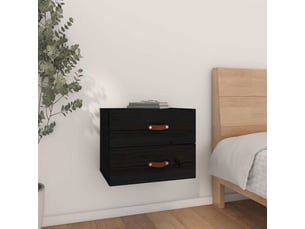 Table de chevet chanmbre, table d'appoint murale noir 50x36x40 cm