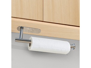 Porte-essuie-tout mural sous armoire pour essuie-tout de cuisine, barre autocollante, support, acier inoxydable sus304 13 pouces，argent