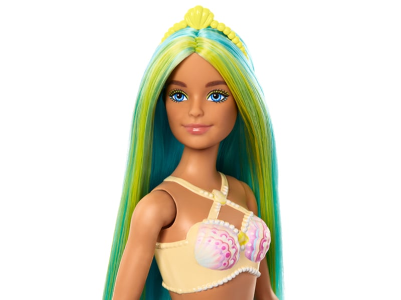 Barbie a touch of magic  poupée sirene bleue HRR03 - Conforama C