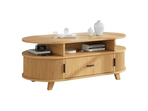 Table basse ovale coloris bois clair OOIILLEE Luxe haut de gamme - 50 cmx100 cm