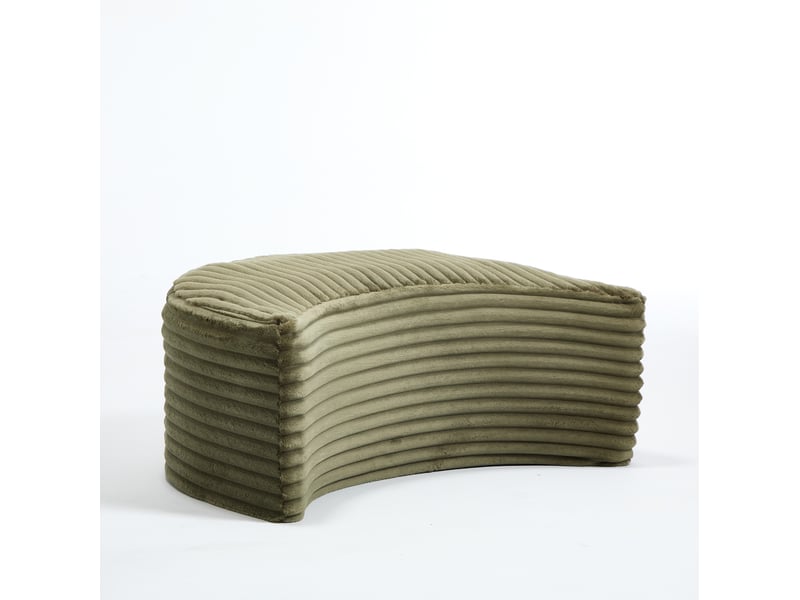 Fauteuil de lecture rond 168x123x63 cm en chenille avec repose-pieds vert émeraude chicfurn - Conforama E