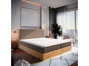 Lit avec rangement 180x200 cm <strong>MASSENO</strong> <strong></strong> coloris marron