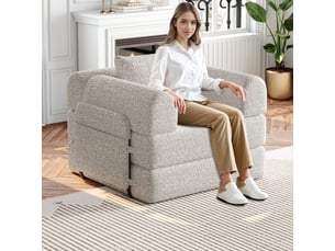 Canapé droit fixe <strong></strong> <strong></strong> 1 place Tissu vert avec coffre de rangement